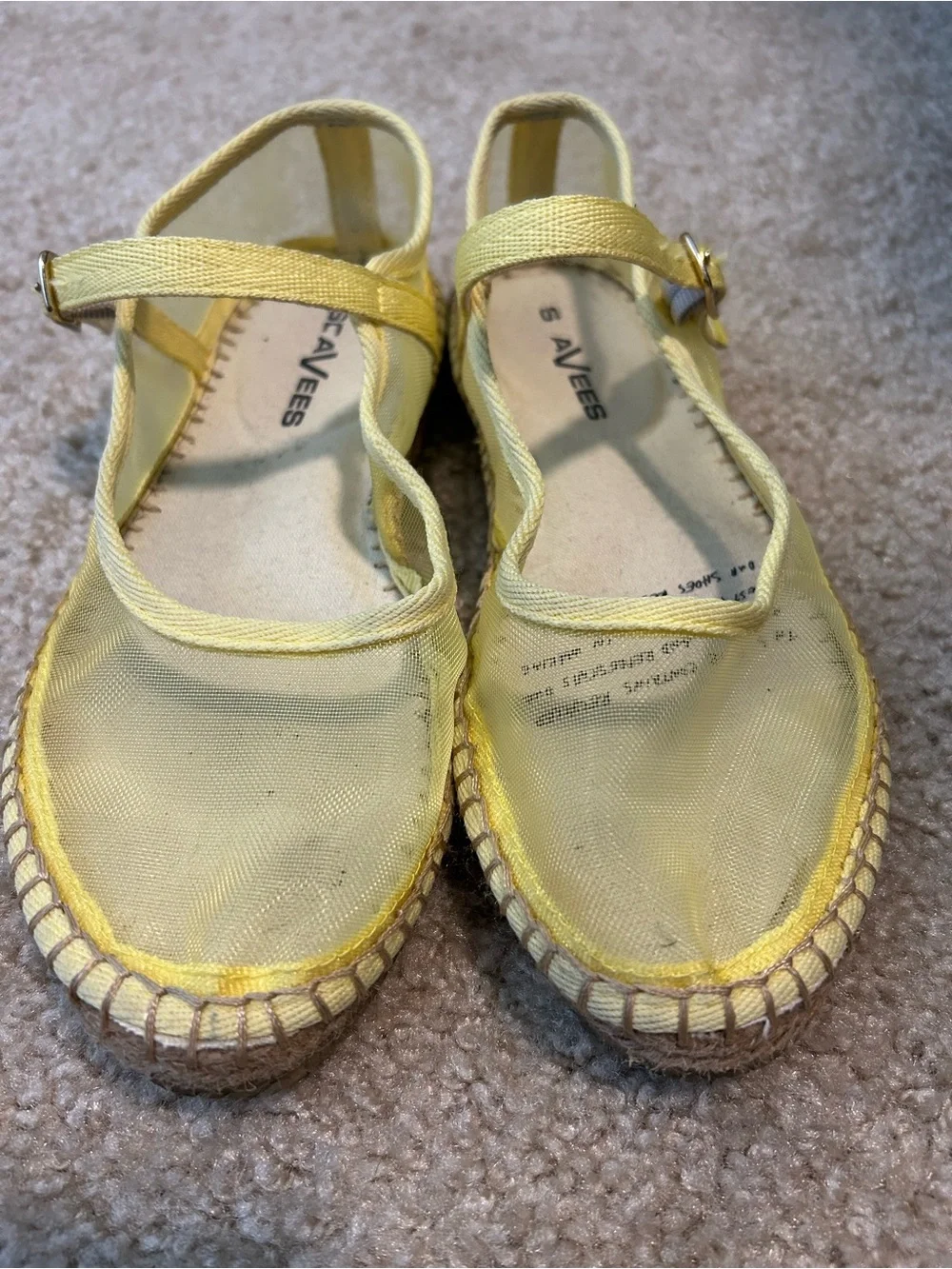 SeaVees Yellow Mary Jane Espadrille Shoes